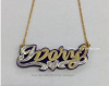 Real 10K Gold Name Plate w/ Colored Background with free chain #1